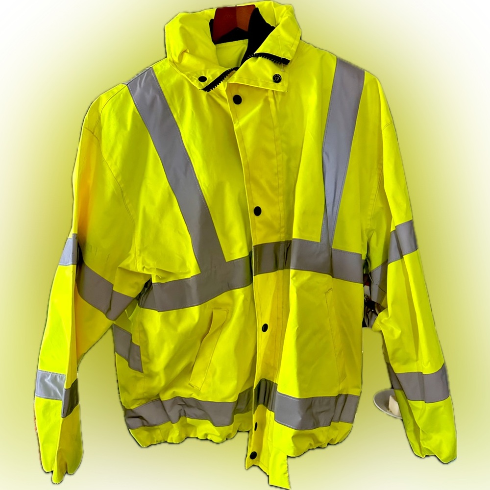 PIO High-Visibility Reversible Safety Jacket – Fluorescent Yellow/Black Size XL